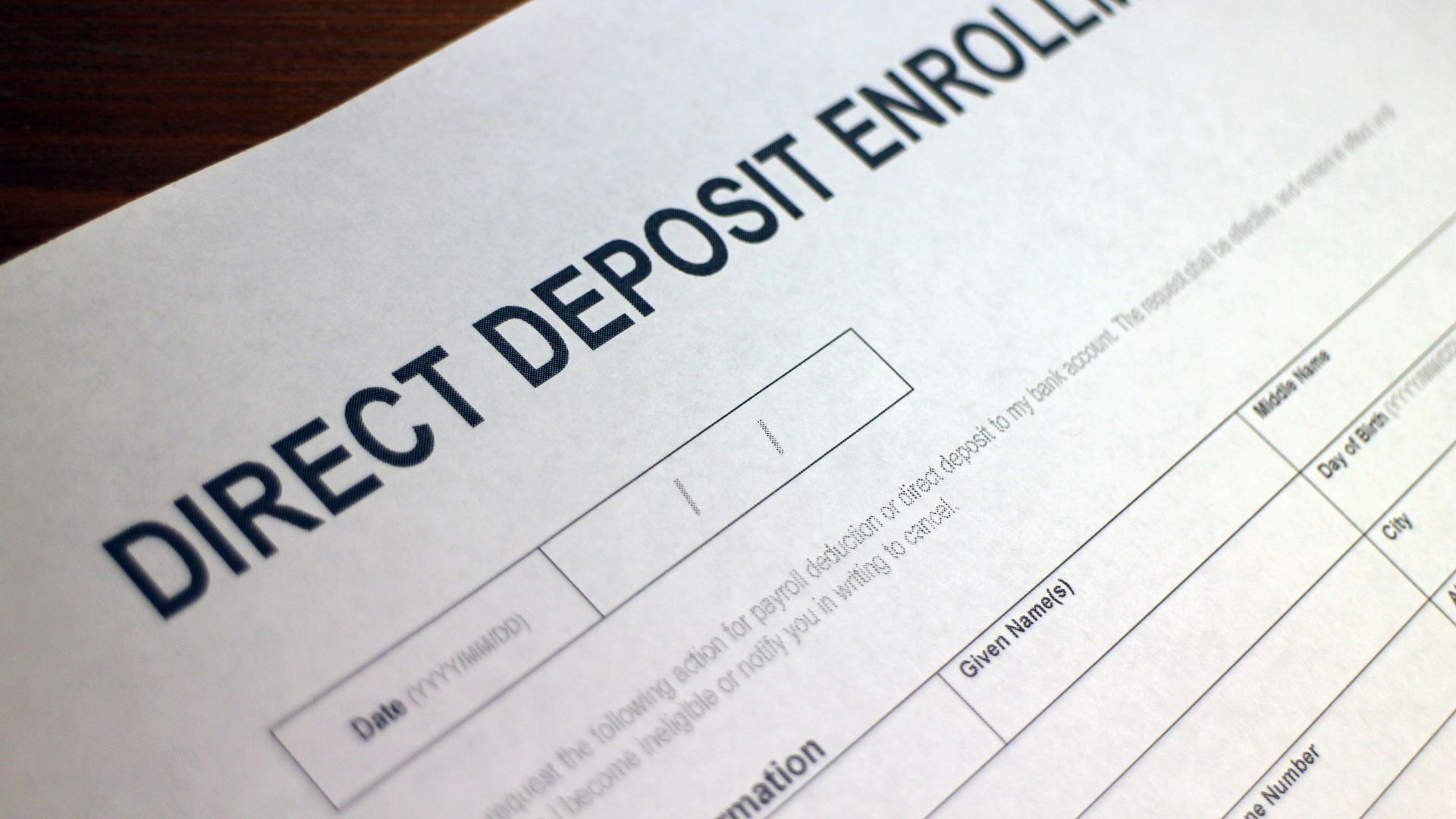 ACH Credit Deposit Info