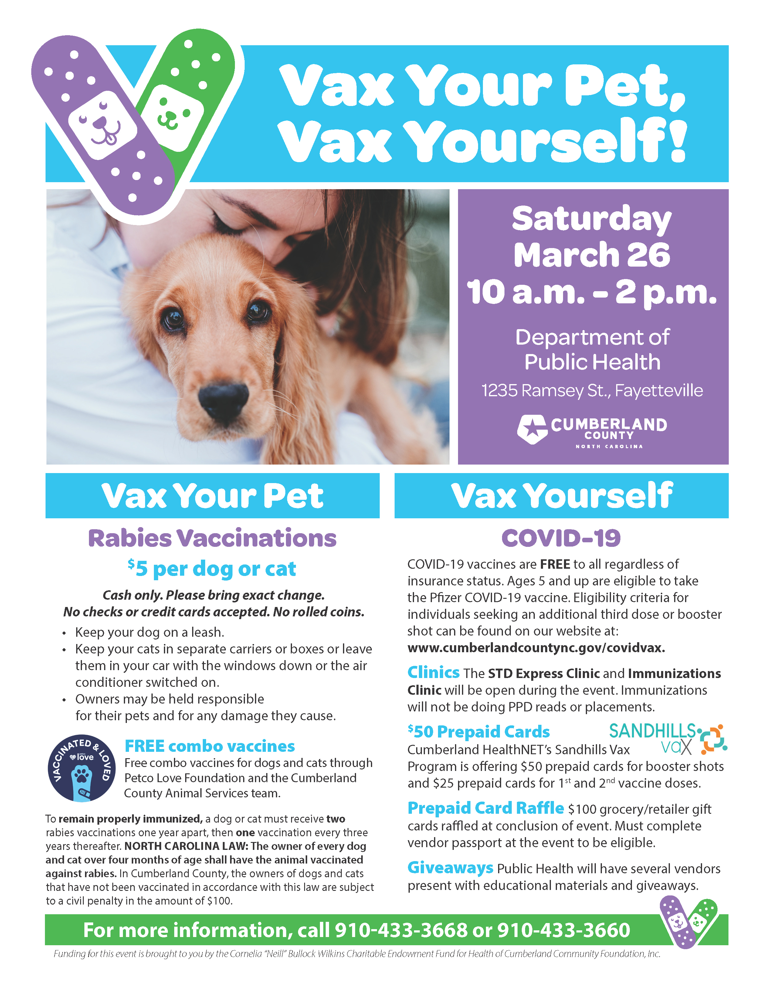 Flier describing vaccination event