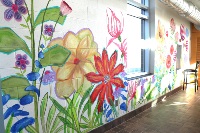 IMG_0136 "Blooming with Purpose" mural at West Regional Library - Cafe West Entrance